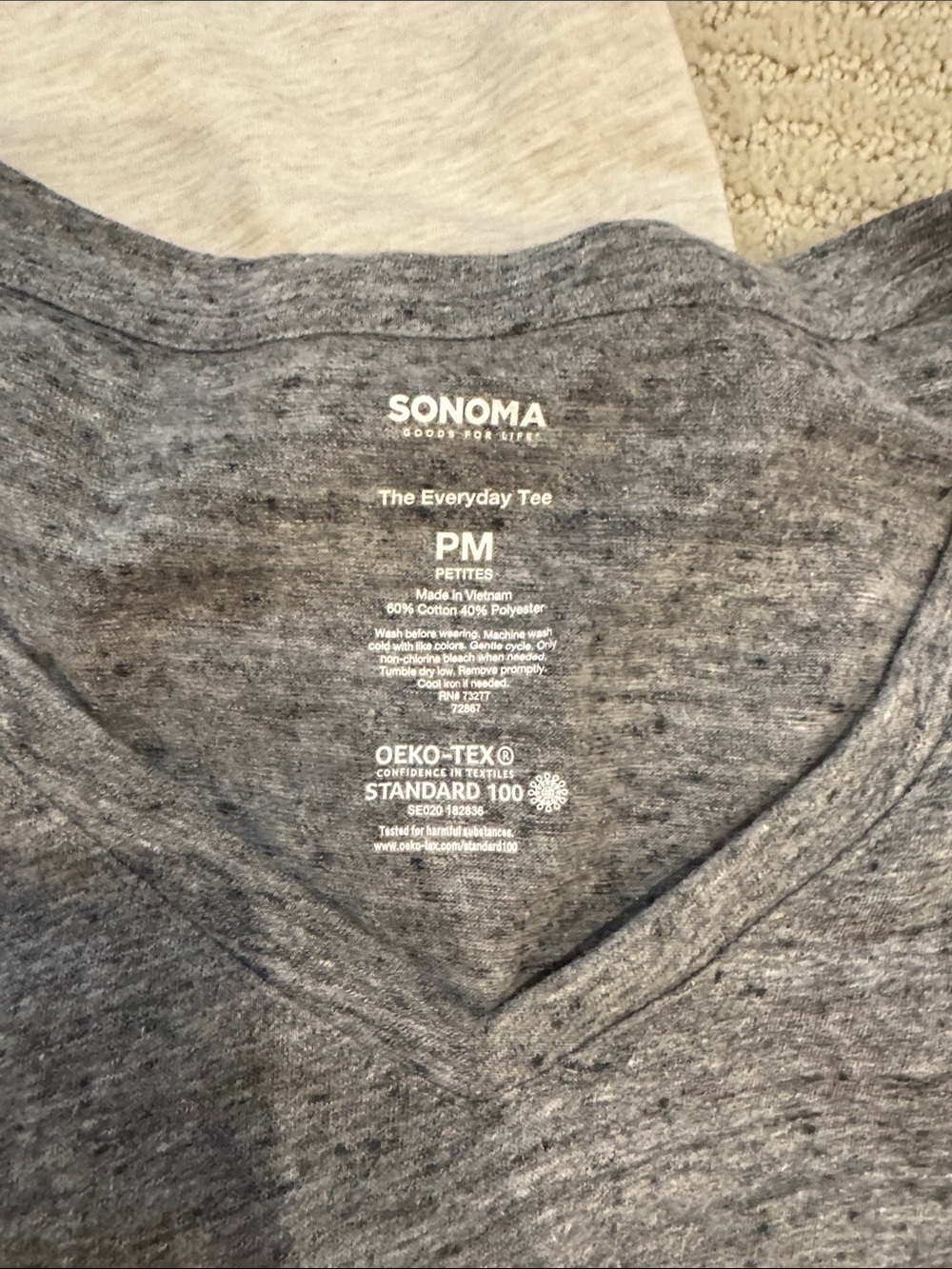 SO Women’s V-Neck Short Sleeve Tee — Black, Gray, Cream, Tan Bundle Medium - Picture 8 of 11